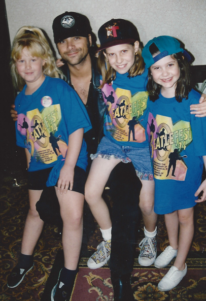 Uncle Jesse (John Stamos) makes an appearance!  Flanked by Michelle and Jessica Lapidos - L.A. `94